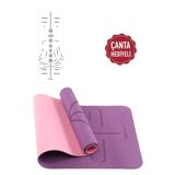 Gymo Sembol Hizalamalı 6mm TPE Yoga Matı Pilates Minderi Pembe