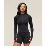 Gymshark Soft Sculpt Fermuarlı Şekillendirici Kadın Spor Ceket - XL - Siyah
