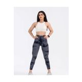 GYMXPRO Dikişsiz Push-up Toparlayıcı Siyah Batik Desen Spor Tayt