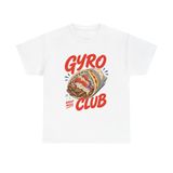 Gyro Kulübü Retro Yemek Sever Baskılı Beyaz Üniseks Pamuk Tişört - Xlarge