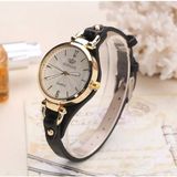 Gyrox Kadın Kol Saati - Vintage Retro Tasarım, Quartz Mekanizma, Metal Kasa, Deri Kordon, Su Geçirmez Değil - Siyah