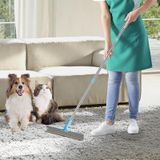GyssTotr Pet Tüy Alma Aleti, 56 "Ayarlanabilir Uzun Saplı Halı Tırmığı Çift Taraflı Metal Tırmık Sökücü Süpürge ve Keçe Bezi, Halı Mat Kanepe Mobilya Köpek Kedi için Yeniden Kullanılabilir Halı Fırçasını Hızlı