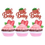 Gyufise 24 Adet Çilek Oh Bebek Cupcake Süsleri Simli Meyve Teması Oh Bebek Çilek Cupcake Cinsiyet Açıklama Bebek Partisi Çocuklar Erkek Kız Doğum Günü Partisi Kek Dekorasyon Malzemeleri