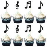 Gyufise 36 Adet Müzik Notaları Cupcake Süsleri ve Sarıcılar Parıltılı Müzik Sembolleri Kaya Müzik Teması Bebek Partisi Çocuklar Doğum Günü Partisi Kek Dekorasyon Malzemeleri