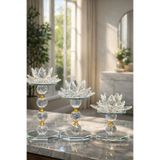 GZNDEKOR Lüx Kristal Lotus Mumluk Seti