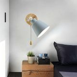 GZZBMY Çekme ipli duvar lambası, E27 duvar aydınlatması, modern, vintage, alüminyum, iç mekan duvar lambaları, oturma odası, yatak odası, komodin, merdiven boşluğu için (ampulsüz) (gri)