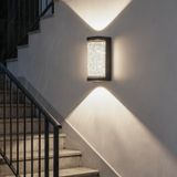 GZZBMY Dış Mekan LED Duvar Lambası IP65 Su Geçirmez Alüminyum Duvar Aydınlatması Modern Yukarı ve Aşağı Duvar Aydınlatması Teras Bahçe Koridor Merdiven için İç Mekan/Dış Mekan Duvar Lambası (Kare