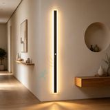 GZZBMY Hareket Sensörlü LED Duvar Lambası Modern Minimalist Duvar Aydınlatması Yatak Odası Oturma Odası Koridor Merdiven için Uzun Kapalı Duvar Lambası (Sıcak Işık, 40 cm)