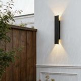 GZZBMY LED Dış Mekan Duvar Lambası Uzun IP65 Su Geçirmez Duvar Aydınlatması Villa Sundurma Aplik Alüminyum Duvar Lambası İç Mekan/Dış Mekan Teras Bahçe Girişi Koridor (Siyah Nötr Işık, 61 cm)