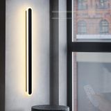 GZZBMY LED Duvar Lambası İç Mekan Uzun Modern Duvar Aydınlatması Uzaktan Kumandalı Kısılabilir Üç Renk Sıcaklığı 3000 K-6000 K Duvar Lambaları Yatak Odası Oturma Odası Koridor Merdiven Boşluğu (Siyah