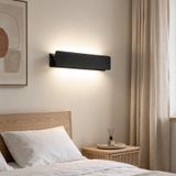 GZZBMY LED Modern İç Mekan Duvar Lambası 270° Döndürme Ayarlanabilir Açı Duvar Lambası Uzun Alüminyum Duvar Aydınlatması Yatak Odası Oturma Odası Koridor Merdiven için (Siyah Nötr Işık, 31 cm)