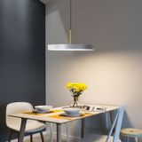 GZZBMY LED Sarkıt Modern Alüminyum Mutfak Kolye Yüksekliği Ayarlanabilir 150 cm Yuvarlak Sarkıt Yatak Odası Başucu Oturma Odası Yemek Odası için Kapalı Işık (Beyaz Nötr Işık, 23 cm)