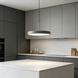 GZZBMY LED Sarkıt Modern Alüminyum Mutfak Kolye Yüksekliği Ayarlanabilir 150 cm Yuvarlak Sarkıt Yatak Odası Başucu Oturma Odası Yemek Odası için Kapalı Işık (Gri Beyaz Işık, 30 cm)