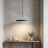 GZZBMY LED Sarkıt Modern Alüminyum Mutfak Kolye Yüksekliği Ayarlanabilir 150 cm Yuvarlak Sarkıt Yatak Odası Başucu Oturma Odası Yemek Odası için Kapalı Işık (Mavi Sıcak Işık, 40 cm)