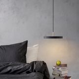 GZZBMY LED Sarkıt Modern Alüminyum Mutfak Kolye Yüksekliği Ayarlanabilir 150 cm Yuvarlak Sarkıt Yatak Odası Başucu Oturma Odası Yemek Odası için Kapalı Işık (Siyah Sıcak Işık, 30 cm)