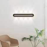 GZZBMY Modern Minimalist İç Mekan LED Duvar Lambası Uzun Duvar Lambası Yukarı Aşağı Siyah Yaratıcılık Yatak Odası Oturma Odası Koridor Merdiven Duvar Aydınlatması (Beyaz Işık, 40 cm)