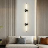 GZZBMY Modern Minimalist Tasarım İç Mekan Duvar Lambası LED Duvar Aydınlatması Metal Demir Akrilik Uzun Duvar Lambası Yatak Odası Oturma Odası Koridor Merdiven için (Siyah Nötr Işık, 60 cm)