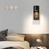 GZZBMY Modern USB Şarj Portlu LED Duvar Lambası Dokunmatik Duvar Lambası 3 Renk Sıcaklığı Duvar Aydınlatma 350° Döndürme Yatak Odası Başucu Oturma Odası (Siyah)