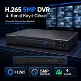 H.265 5Mp 4 Kanal Dvr Güvenlik Kamerası Kayıt Cihazı