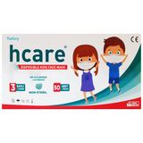 H Care 3 Katlı Çocuk Cerrahi Maske 10'luPoşetlerde Telli 50'li