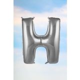 H Harfi Gümüş Folyo Balon 100 Cm 40 İnç 1 Metre Silver