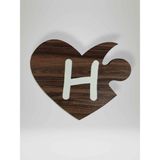 H Harfi (Sol Parça) – Ahşap Puzzle Kalp Harf Magnet – Buzdolabı Süsü – İkili Uyumlu (kod:1006)