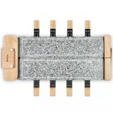 H.koenig Raclette Izgara Wod362 8 Kişilik, 1400 W, 180° Dönebilen Taban, Doğal Ahşap Tasarım, 8 Yapışmaz Tava Ve Spatula, Çıkarılabilir Plakalar - Çift Granit Taş Plaka