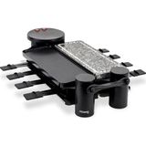 H.koenig RP360 Raclette Makinesi Çok Fonksiyonlu 8 Kişilik Modüler 360° Dönebilen Keyifli, Profesyonel, Doğal Taş, Izgara, Raclette Peynir Fondü, 8 Yapışmaz Kaplamalı Tava, Çıkarılabilir Plakalar - Siyah