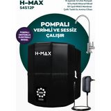 H-MAX Reverse Osmosis System 12 Litre 12 Aşama Pompalı 80 Gpd Membranlı Çelik Tanklı Aile Boyu Su Arıtma Cihazı