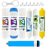 H-MAX Reverse Osmosis System 75 Gpd Membranlı Açık Kasa Su Arıtma 7'li Filtre Seti - 0041 - Beyaz