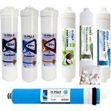 H-MAX Reverse Osmosis System 7'li Kapalı Kasa Filtre Seti 75 Gpd Membranlı Tüm Kapalı Kasa Cihazlarına Uyumlu - Beyaz