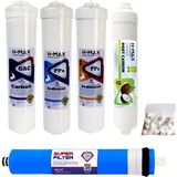 H-MAX Reverse Osmosis System 80 Gpd Süper Sarım Membranlı ve Tatlandırıcılı 5'li Kapalı Kasa Cihazlarla Uyumlu Filtre - Beyaz
