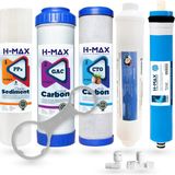 H-MAX Reverse Osmosis System Açık Kasa Su Arıtma Cihazı 5'li Filtre Seti H-MAX Reverse Osmosis System Membran