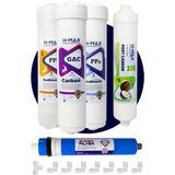 H-MAX Reverse Osmosis System Hanedan Marka Su Arıtma Cihazı Filtresi Kapalı Kasa 5'li Filtre Seti - Süper Membran - A0056