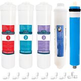 H-MAX Reverse Osmosis System Lg Ihlas Aura Cebilon Plus Uyumlu Su Arıtma Cihazı 12 Inç Inline 5'li Membranlı Filtre Seti