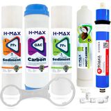 H-MAX Reverse Osmosis System Lg Membranlı Açık Kasa Su Arıtma 5'li Filtre Seti - 0036 - Beyaz