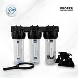 H-MAX Reverse Osmosis System Proper Tortu, Klor ve Kireç Önleyici 10 Inç 3lü Daire Girişi Arıtma Cihazı - 0032 - Mavi