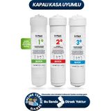 H-MAX Reverse Osmosis System Quick Type 3'lü Filtre Seti Kapalı Kasa Su Arıtma Cihazları Uyumlu - 0066