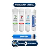 H-MAX Reverse Osmosis System Quick Yeni Sezon 5'li H-max 80 Gpd Kapalı Kasa Su Arıtma Filtre Seti - 013