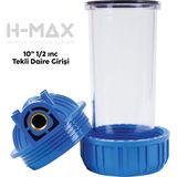 H-MAX Reverse Osmosis System Tekli Daire Bina Girişi Su Arıtma Sistemi Tekli Housing 1/2 10 Inc - TEKLİ SET
