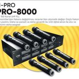 H-Pro PRO-8000 8'li 100 Kanal Telsiz Mikrofon