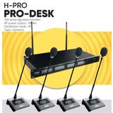 H-Pro Pro-Desk 4'lü 100 Masaüstü Kablosuz Telsiz Mikrofon