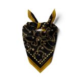 H13 Kadın Siyah Sarı Zincir Desenli 50x50 Bandana