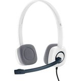 H150 Kablolu Stereo Kulak Ustu Mikrofonlu Kulaklik, Mikrofon Ve Ses Cikisi İcin Ayri Baglanti, Kablo Uzeri Kontrol Ozelligi, Beyaz