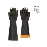 H2-60 Asit Eldiveni Siyah 60cm Avuçiçi Tırtıklı
