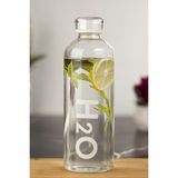 H2O Borosilikat Cam Matara Vakum Kapaklı Su Şişesi Suluk Beyaz 1000 ml - Standart - Çok Renkli