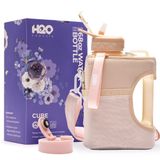 H2O Capsule Küp - 2,2 L Yarım Galon Su Şişesi, Saklama Kılıflı, Kapalı Hasır ve Şap Kapaklı - BPA İçermeyen Tekrar Kullanılabilir Spor Sürahisi, 2,2 Litre (70 oz), Nötr