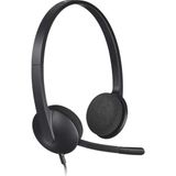 H340 Mikrofonlu Stereo Kulaklik, Gurultu Azaltmali Ayarlanabilir Mikrofon, Doner Kulak Dolgusu, Usb Baglantisi, 1,8 M Kablo, Pc/Mac/Laptop, Siyah