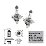 H4 %160 Fazla Işık Halojen Ampul 60W/55W 2 Adet