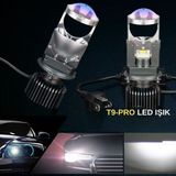 H4 Far Ampül Lazer Mercekli T9-Pro Luxury Ayarlı Mini Bi-Led Far Ampülü - Gümüş - RENK